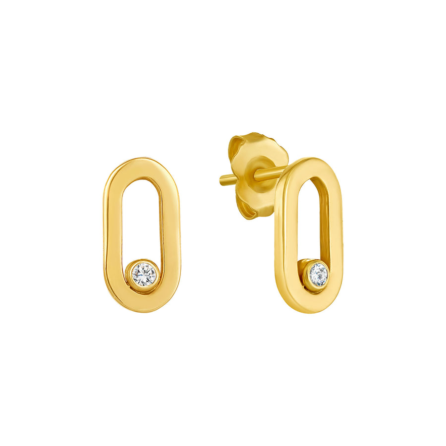 Link Diamond Earrings| LeahJessica Jewelry