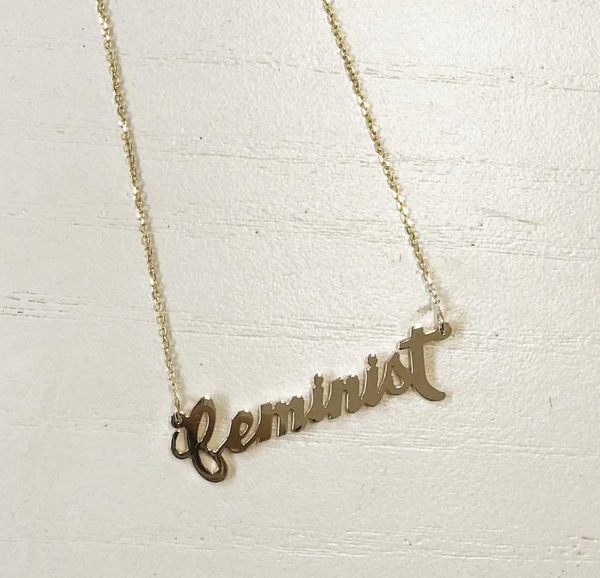 Hand Cut Feminist Necklace LeahJessica Jewelry