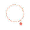 LJ Rose Gold Rhodochrosite Heart Link Bracelet