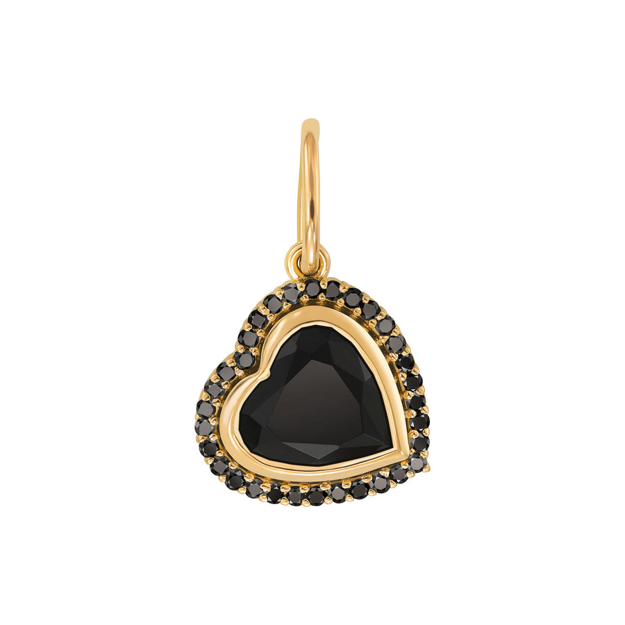 Black Onyx & Black Diamonds Heart Charm | LeahJessica Jewelry
