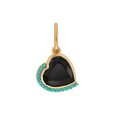 Black Onyx & Turquoise Heart Charm | LeahJessica Jewelry