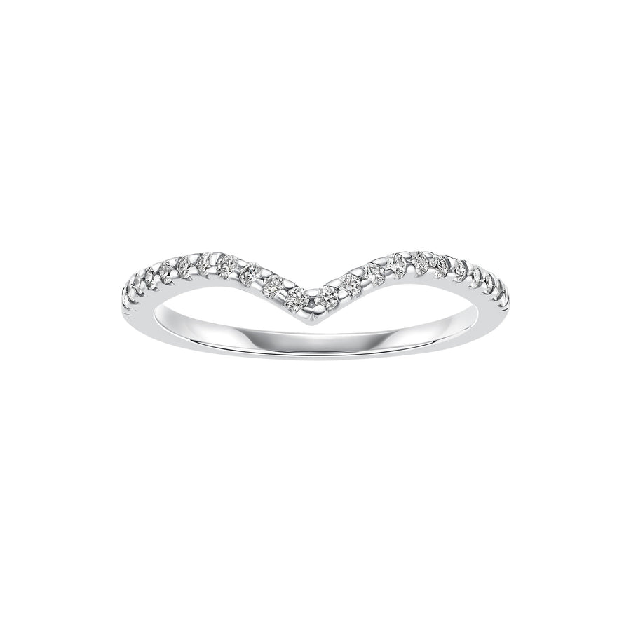 V Diamond White Gold Stackable Ring | LeahJessica Jewelry
