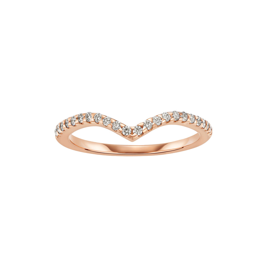 V Diamond Rose Gold Stackable Ring LeahJessica