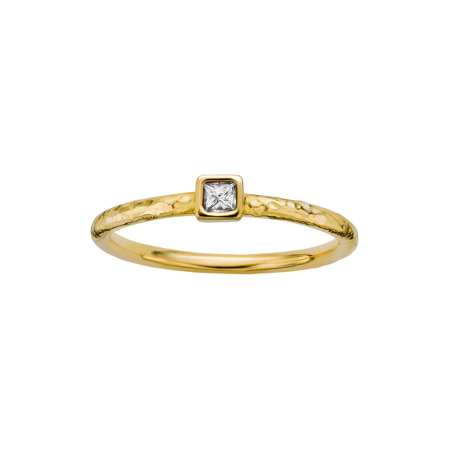 LeahJessica Square Diamond Hammered Stackable Ring