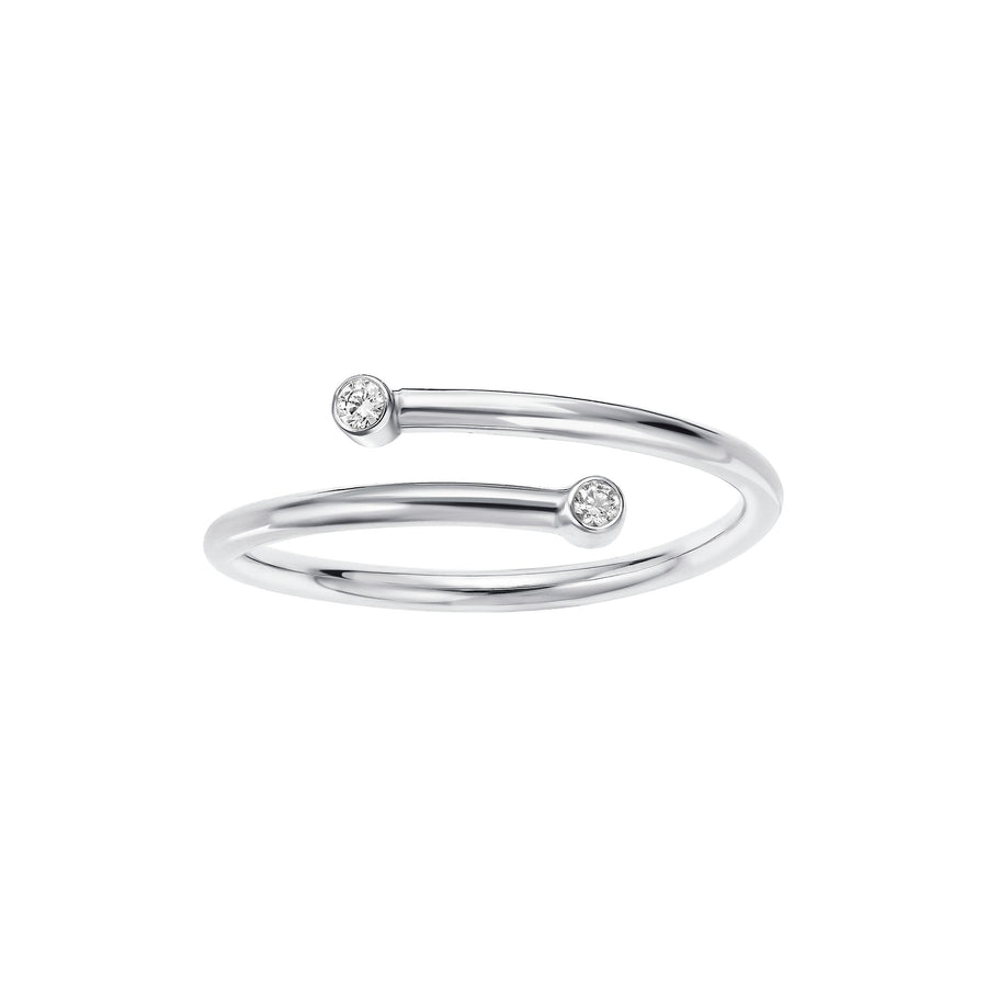 LeahJessica Twist Ring with Two Diamonds